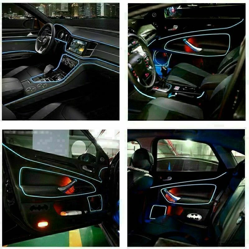 Waterproof Car LED Neon Light Glow Wire Strip Wire Rope Decor Cigarette Lighter - Image 2 of 4