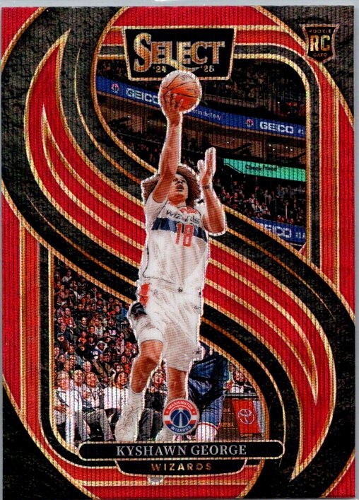 2024-25 Panini Select #85 Kyshawn George Red Wave Prizm