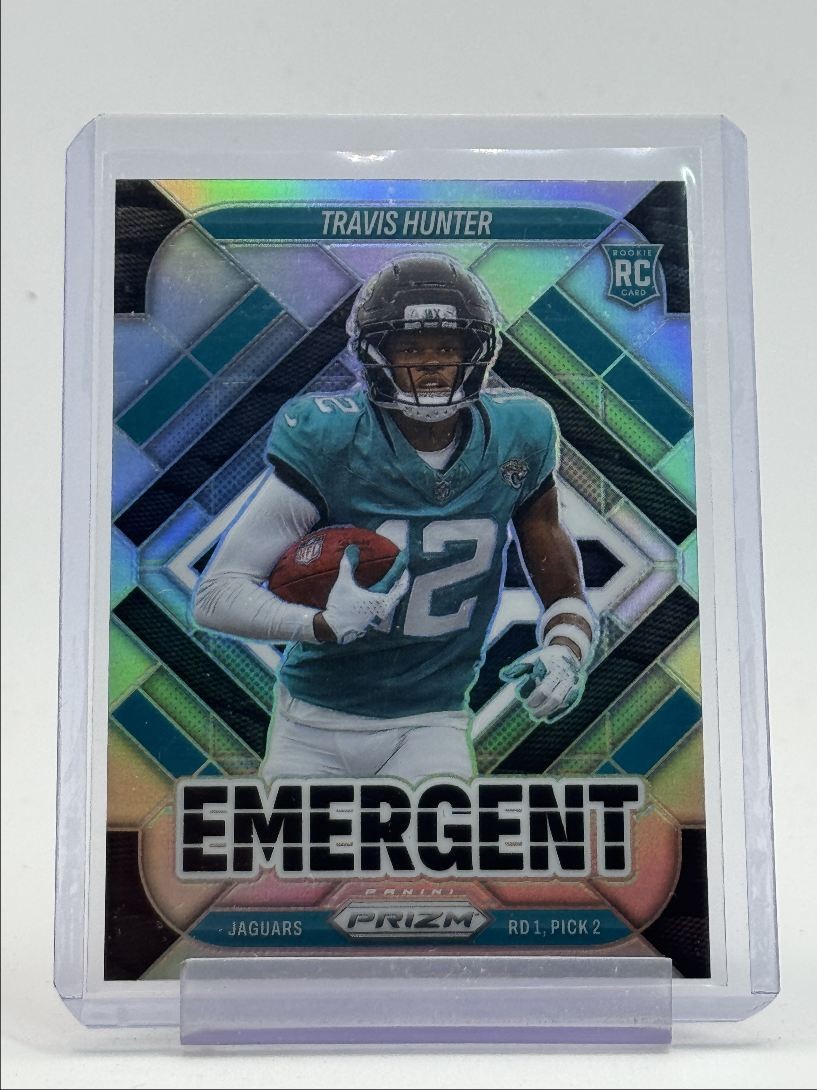 TRAVIS HUNTER 2025 PANINI PRIZM ROOKIE EMERGENT SILVER JAGUARS RC Q4547
