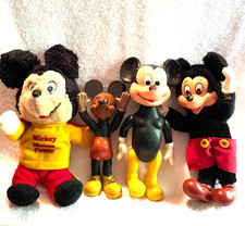 VINTAGE DISNEYANA MICKEY MOUSE FIGURKI KNICKERBOCKER OKLASKI GIĘTY PLUSZ (4)