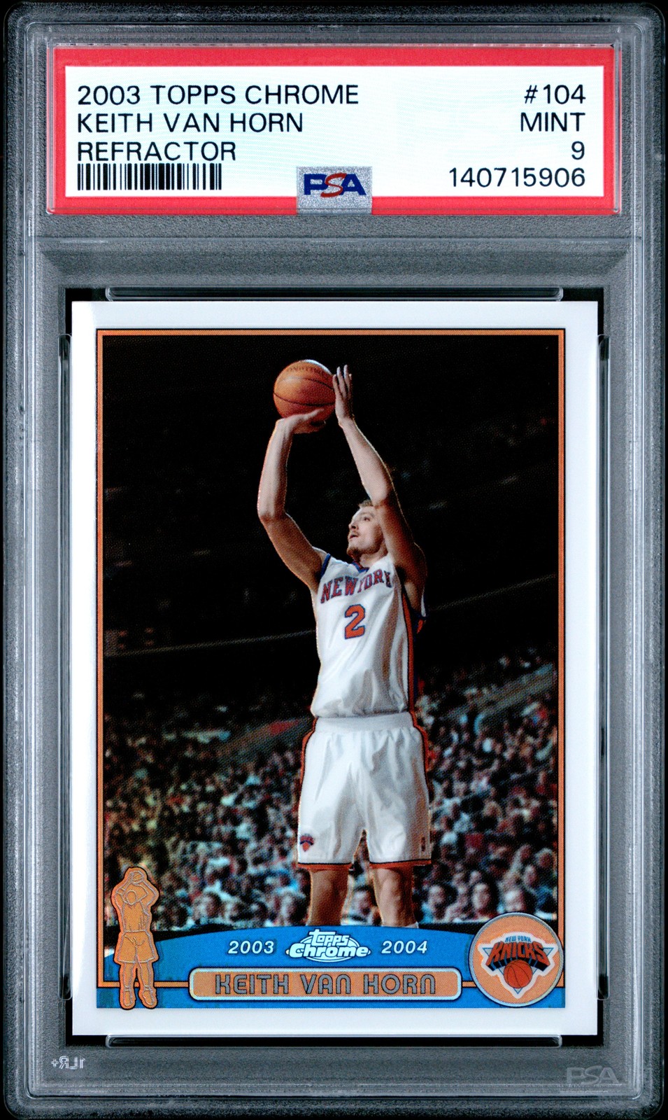 2003 TOPPS CHROME REFRACTOR #104 KEITH VAN HORN PSA 9