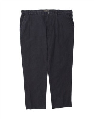 MARKS & SPENCER Mens Regular Straight Chino Trousers W42 L31 Navy Blue VE07