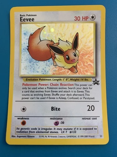 Eevee #11 Black Star Promo Holo Rare Vintage Pokemon Card - NM