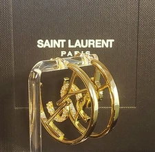 YVES SAINT LAURENT HOOP EARRINGS - Box Included