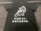HARLEY DAVIDSON Moto Racing T Shirt Men L LARGE BLACK #1 USA Crew Neck Rider NEW