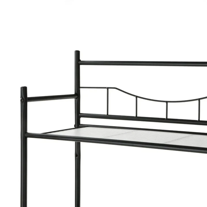 Unidad de estante de almacenamiento de montaje en pared de acero Mainstays de 3 estantes sobre el inodoro, negro, Ho Foto 3 de 4