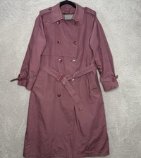 Vtg London Fog Size 10 70 s/80 s Red Trench Coat Jacket Retro Lined Irregular