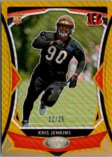 KRIS JENKINS 2024 PANINI CERTIFIED GOLD ROOKIE /25 #139 CINCINNATI BENGALS