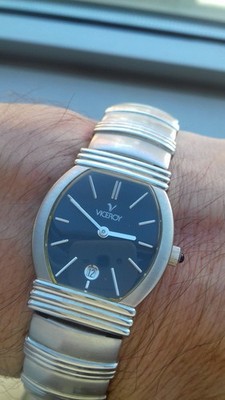 Viceroy 40256 STEEL BLACK DIAL VINTAGE COLLECTION NOS WATCH UHR HERBAY MONTRE