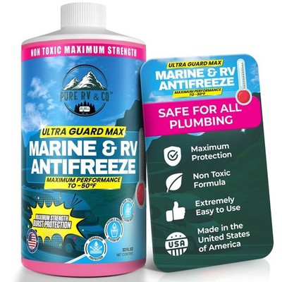 Non-Toxic Antifreeze -50°F for Winterizing Camper, Boat & Pool - Glycerin Formul