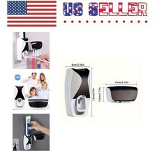 Wall Mount Bathroom Organizer No Drill Toothbrush Holder And Toothpaste Squeezer