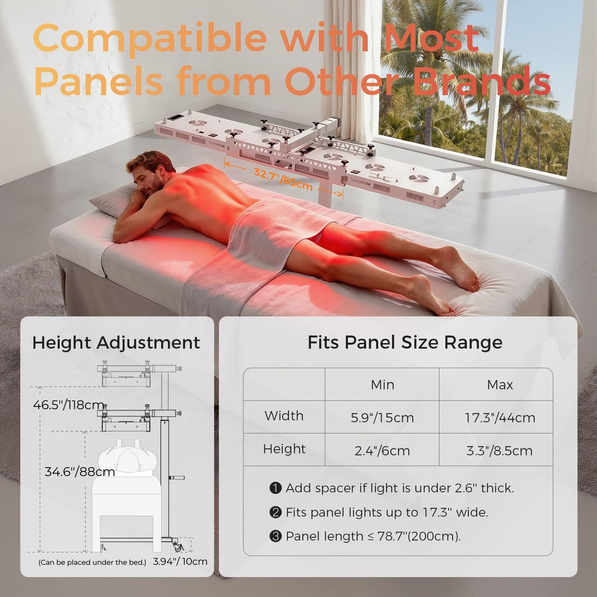 Adjustable Red Light Therapy Stand with Wheels for Home Use | eBay