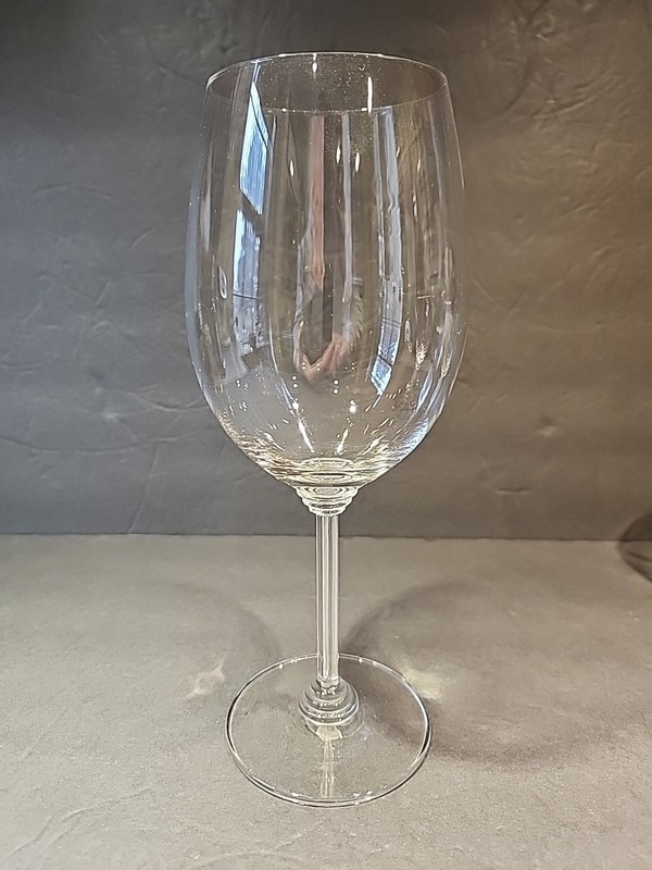 Wine by Riedel Crystal Cabernet Wine Glasses Art Deco Ribbed Stem 9.5" H