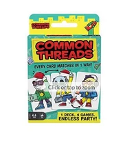 Common Threads 4-in-1 Family Card Game, Matching Game for 7 Year Olds and Up