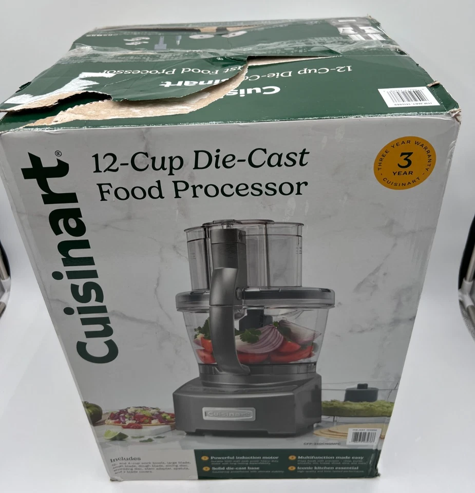 Cuisinart 12-Cup Die-Cast Food Processor CFP-24DCNGMPPC – New, Damaged Box - Image 2 of 4