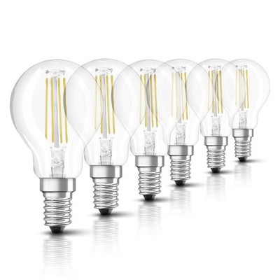 6 x Osram LED Filament Tropfen 2,5W = 25W E14 klar 250lm 840 neutralweiß 4000K