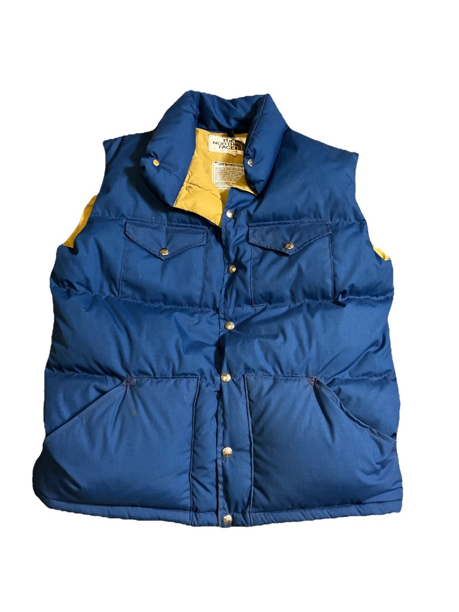 Vintage 70s The North Face Brown Label Blue Puffer Vest