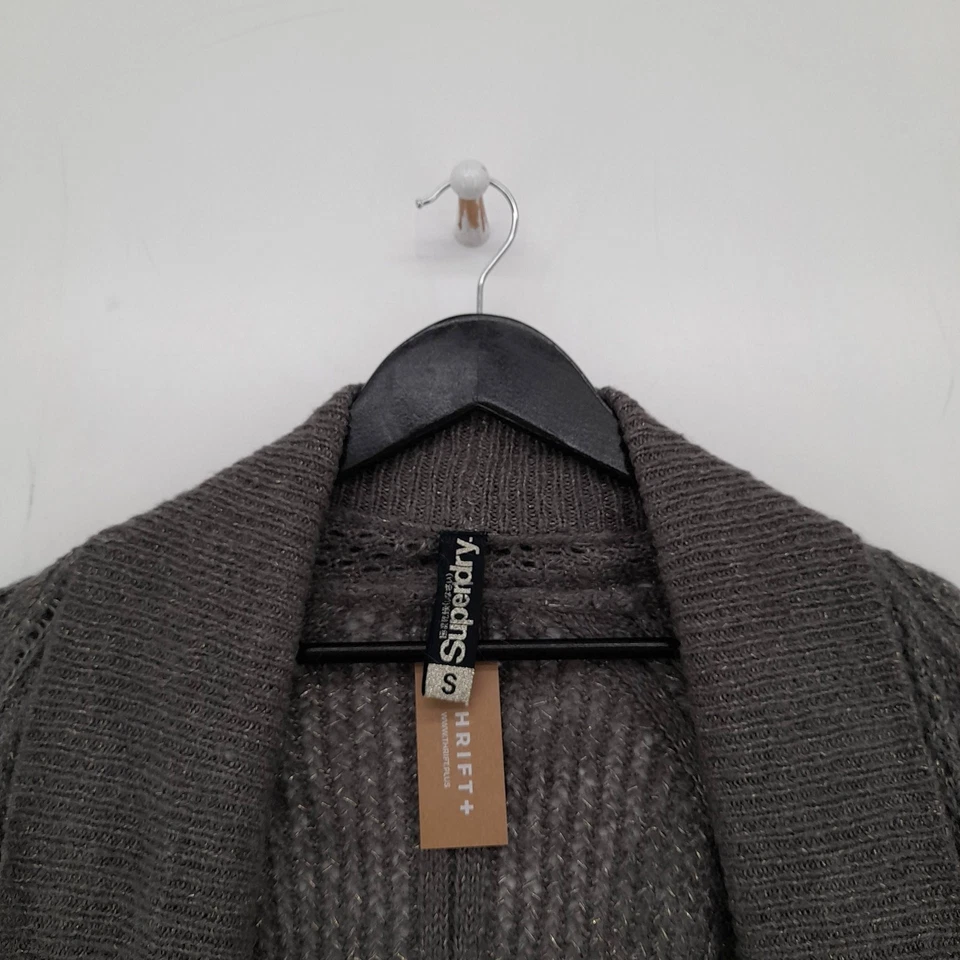 Superdry Mujer Cárdigan S Marrón Nylon con Poliéster, Otros Cárdigan Cuello en V Foto 3 de 4