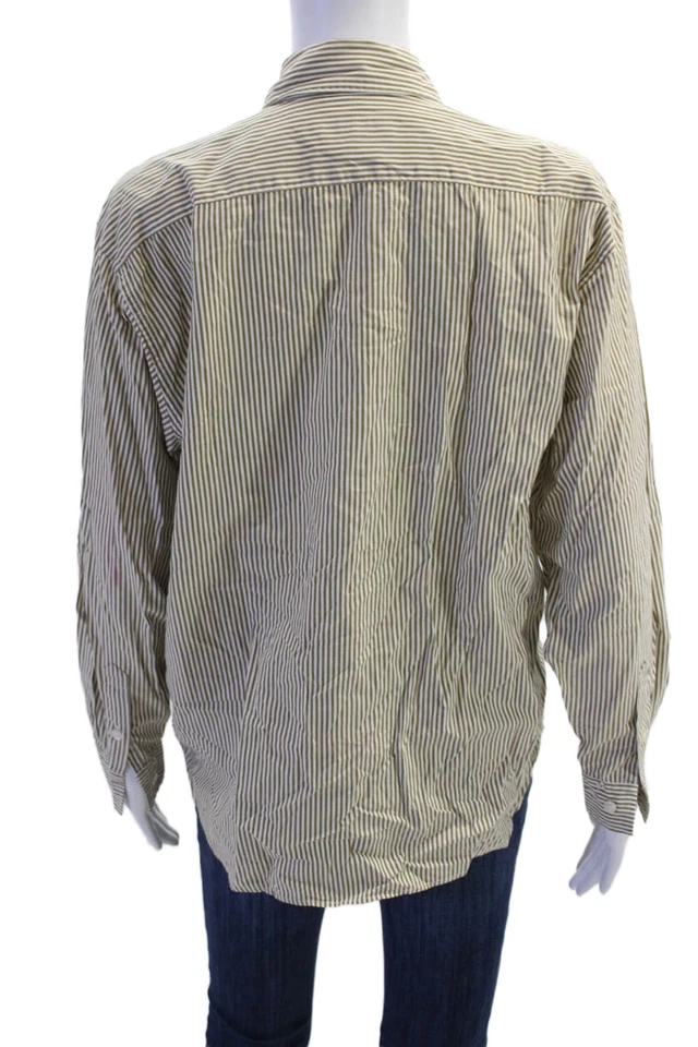 Blusa Burberrys Mujer Algodón Manga Larga Rayas Abotonada Beige Talla 6 Foto 4 de 4