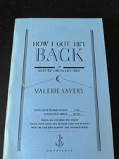 Uncorrected Proof - How I Got Him Back by Valerie Sayers 1988 PB ARC 