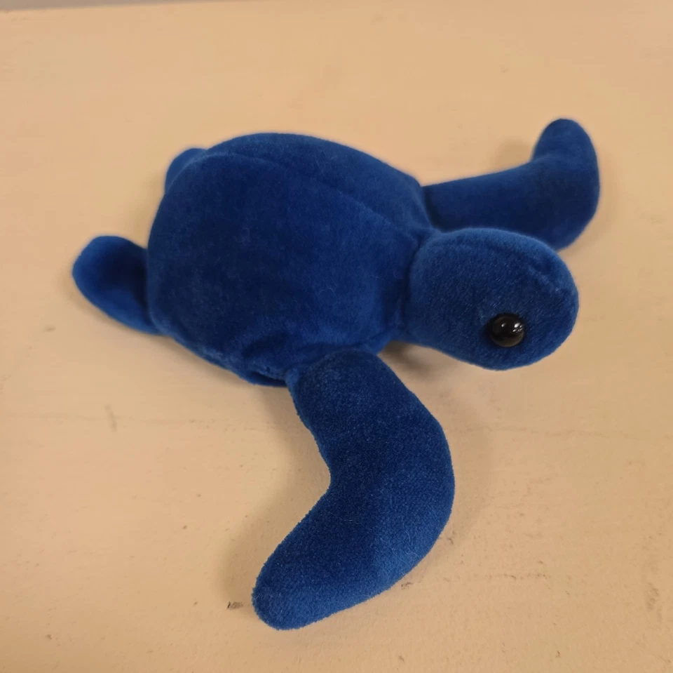 Manhattan Toy Company Baby Sea Turtle Plush Blue Vintage  - Image 4 of 4