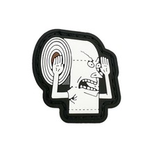 TP Beavis - I Am Cornholio White PVC Ranger Eye Hook and Loop Patch - 1.5" Tall