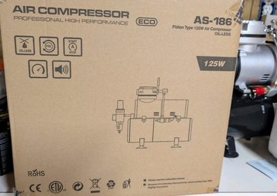 #ad Timbertech AS 186 Oil Free Piston Air Compressor Portable 3L Tank 1 6 hp $80.00