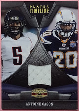 2009 Donruss Gridiron Gear Antoine Cason #3 Player Timeline Insert Chargers /55