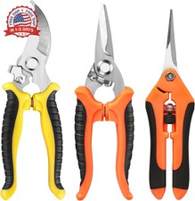 3 Pack Garden Pruning Shears, Stainless Steel Shears, Gardening Shears, S