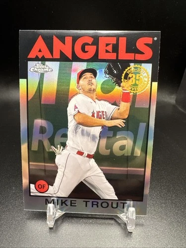 2021 Topps Chrome Baseball Card 86CBC-2 Mike Trout Refractor