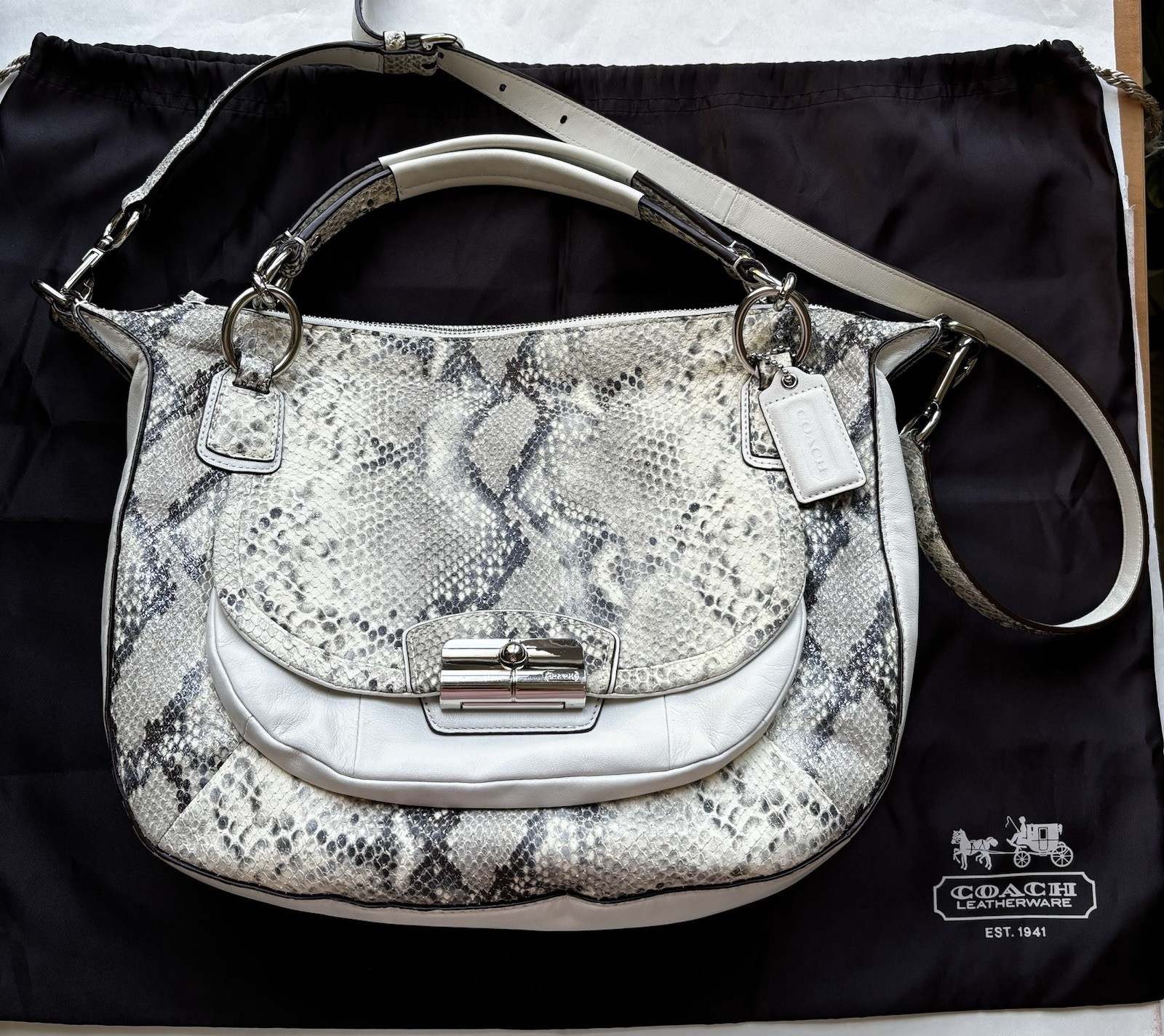 COACH Kristin Python Leather Crossbody Satchel Pu… - image 13