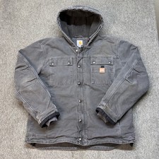 Carhartt Full Swing Relaxed Fit Washed Duck Jacket Shadow Gray 102285 Mens L