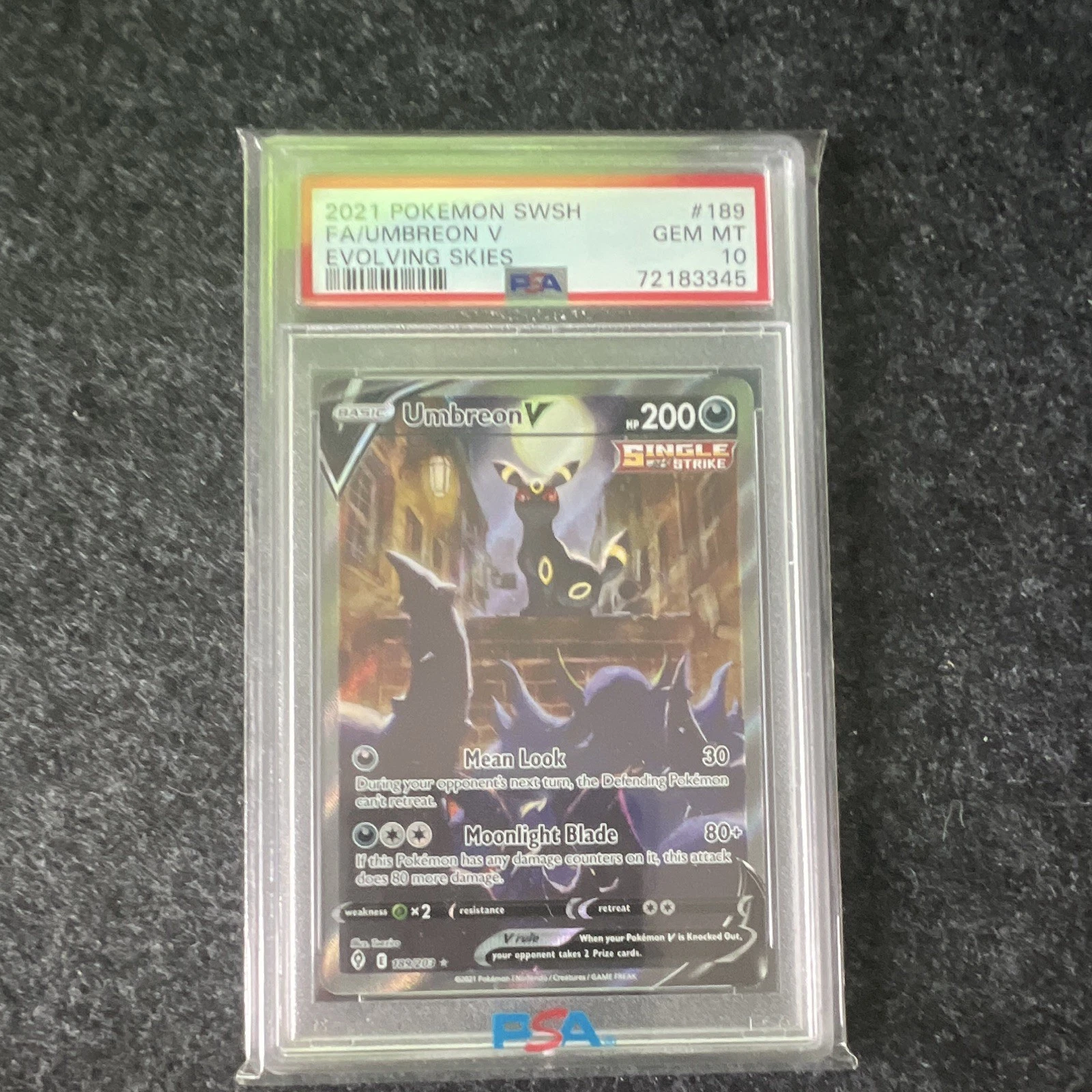 Umbreon V - Evolving Skies #189 Price & Value ($381.59) | PokeScope