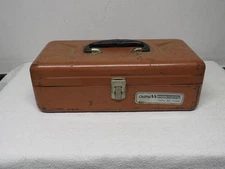 Vintage Metal 1960's Old Pal Woodstream Fish Handle Fishing Tackle Box