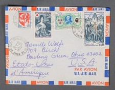 MayfairStamps France 1969 Joan of Arc & Red Cross Paris to Bowling Green OH Air