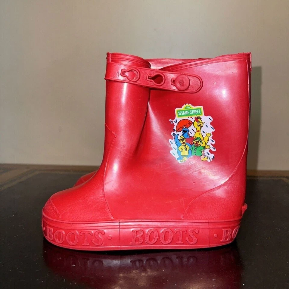 Disney Muppets Plaza Sésamo Rojo Gráfico Foto Botas de Lluvia Niño Pequeño Talla 9C - 10C Foto 3 de 4