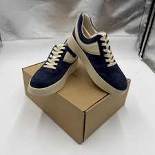 Vince Warren Court Shoes Women Size 9.5, Platform Sneakers Blue Suede Colorblock