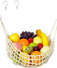 Pavnso 1 Park 16×12.5In Large Macrame Fruit Hammock, Kitchen Décor Storage under