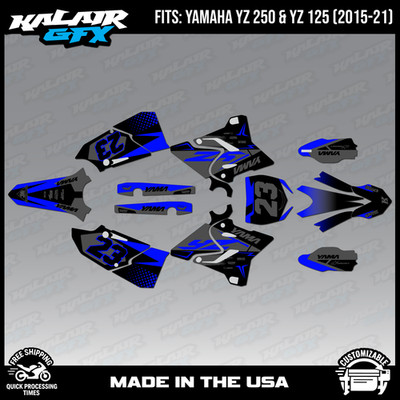 Graphics Kit for Yamaha YZ125 and YZ250 (2015-2021) Evader - Blue