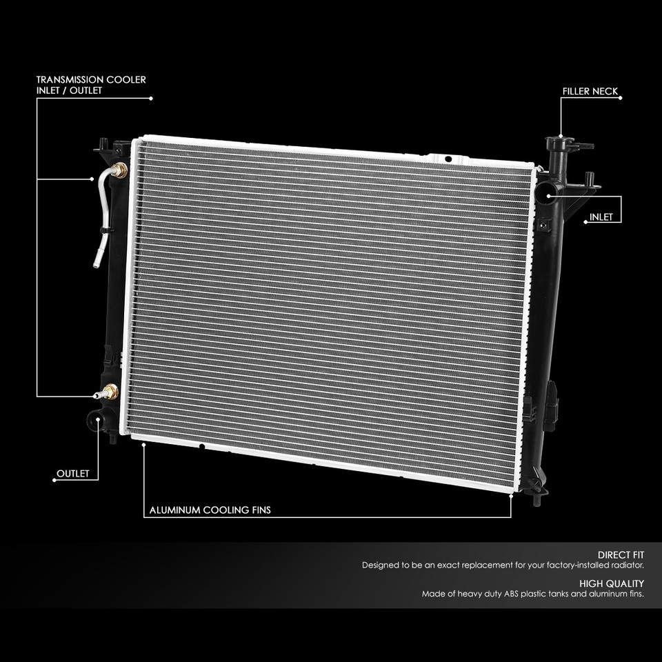 Fe1 Radiator DPI 13194 OE Style T-6061 Aluminum Core Radiator for Santa Sorento FE ...
