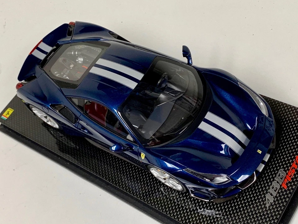 1/18 MR Collection Ferrari 488 Pista TDF Blue / Silver Stripe  #01 of 49  FE025E - Image 2 of 4