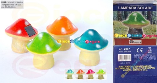 3 Luci Solari A Fungo Multicolore Per Giardino – Alte 33,5 Cm, IP33, Decorazione Esterna