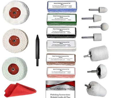 MPK Golf Club Polishing Drill Kit Aluminium Alloy Stainless Steel Chrome 3” Mops