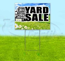 YARD SALE 18x24 Yard Sign WITH STAKE Corrugated Plastic Bandit Lawn USA