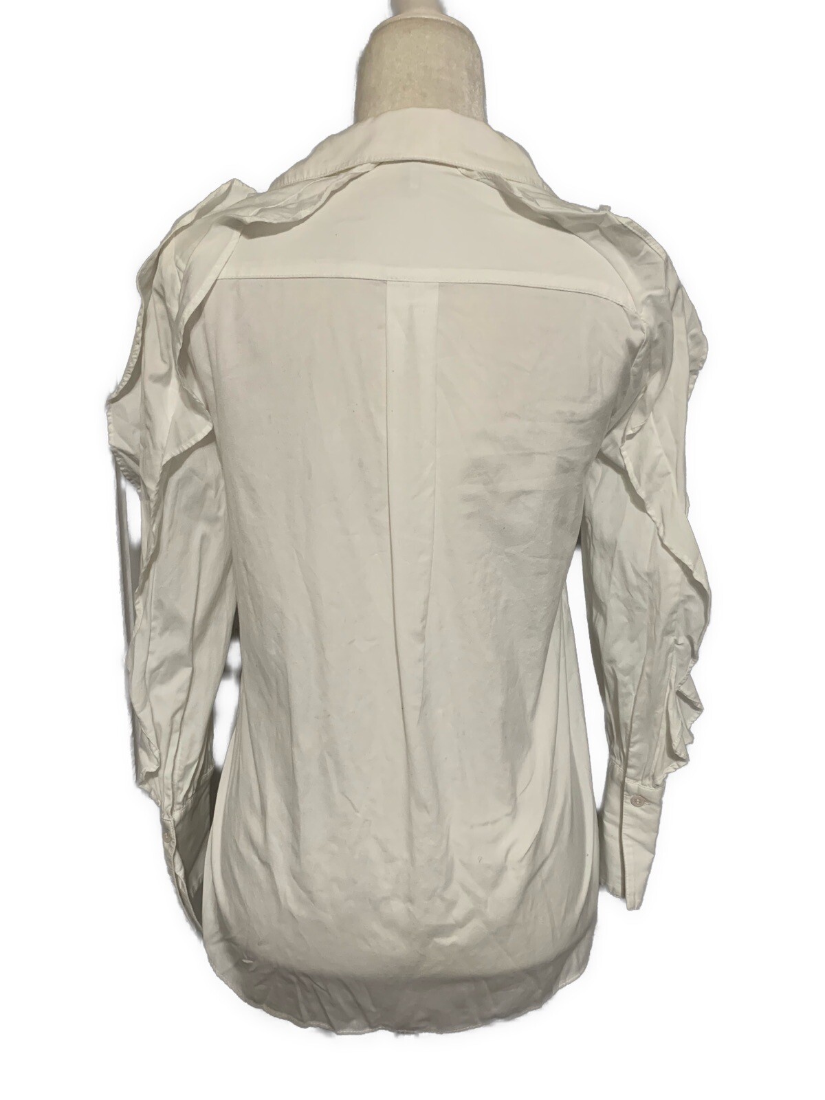 bcbgmaxazria npb16a21-100 Solid white Ruffle dres… - image 2