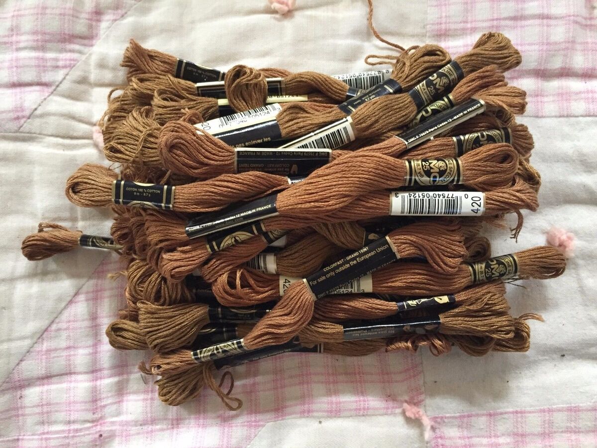 2 Skeins DMC Embroidery Floss 100% cotton 8.7 yds BROWN 2 Skeins DMC Embroidery Floss 100% cotton 8.7 yds BROWN