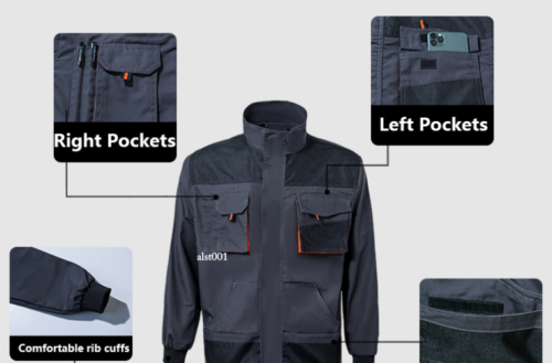 Babero y corsé de trabajo para hombre con bolsillos carpinteros ropa de trabajo chaqueta pantalones - Imagen 22 de 28