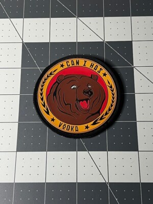 BASTION BEAR CAN I HAS VODKA SHOT SHOW HOOK & LOOP MORALE PATCH