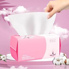 Disposable Face Towel 100 Count for Washing Soft Cotton Dry Wipes Facial Cloths