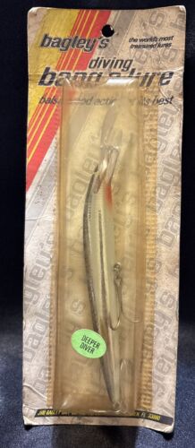 Vintage Bagley's Diving Bang O Lure Fishing Lure Balsa Wood Gold NOS